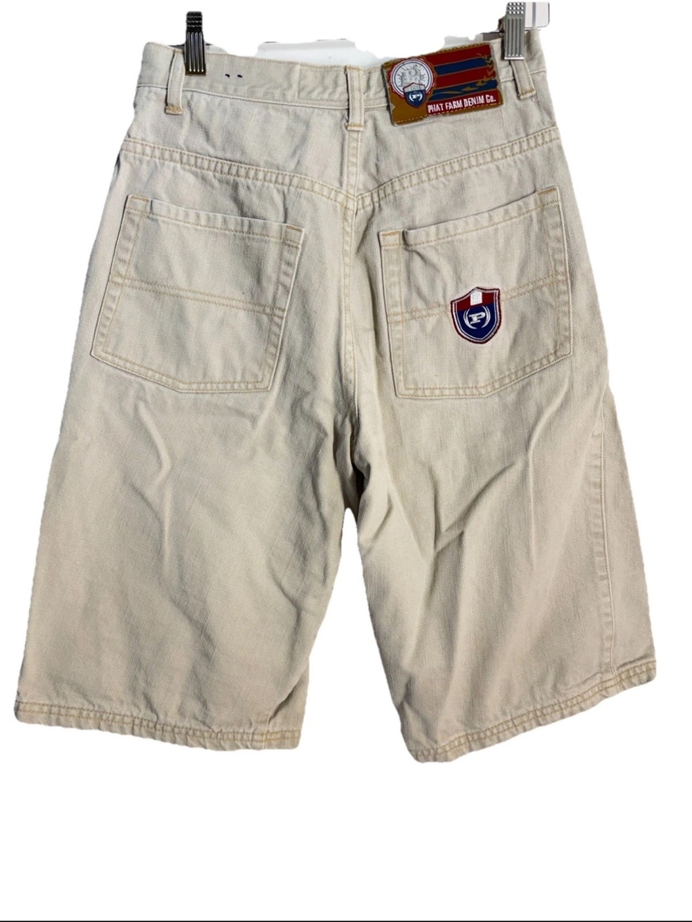 Phat‎ Farm Tony Youth Boys Sz 16 Jorts Denim Jean Shorts Streetwear Vtg tan Y2K